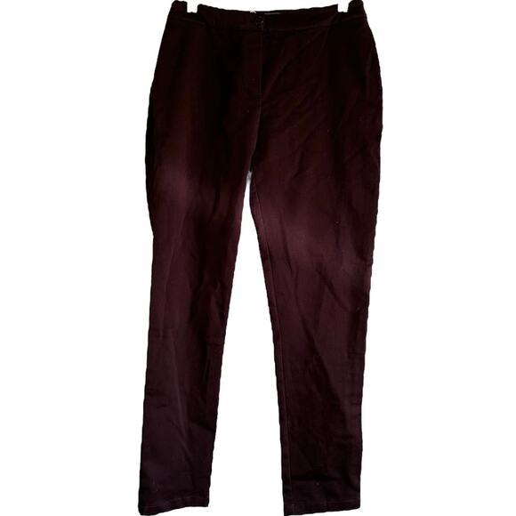 Cotelac Pants Skinny Trouser Ankle Career Preppy Zip Fly Cotton Brown NWOT M/L - Picture 1 of 5